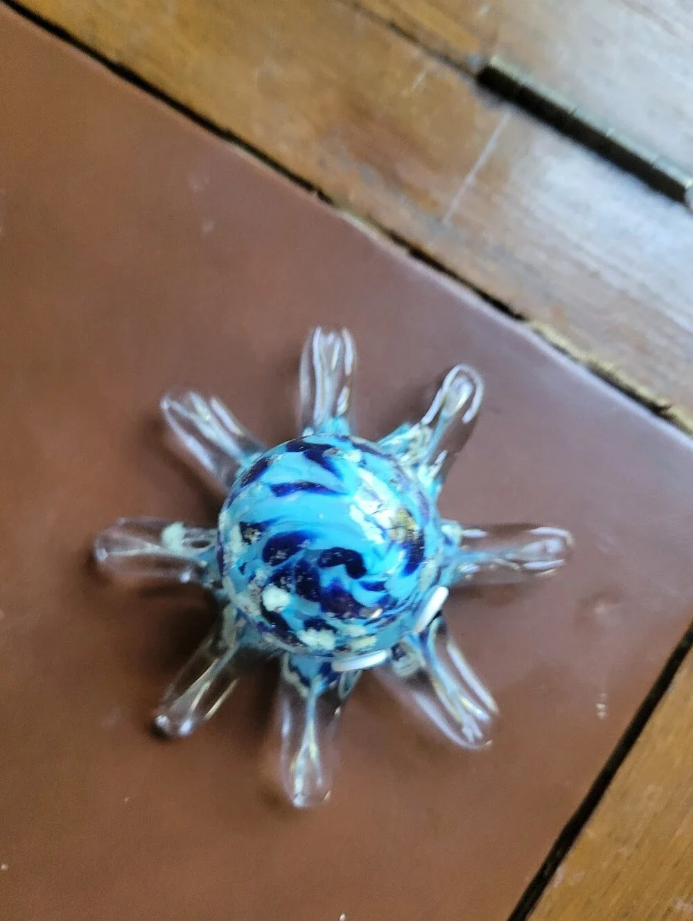 Dynasty Gallery Blue Art Glass Octopus Paperweight Figurine